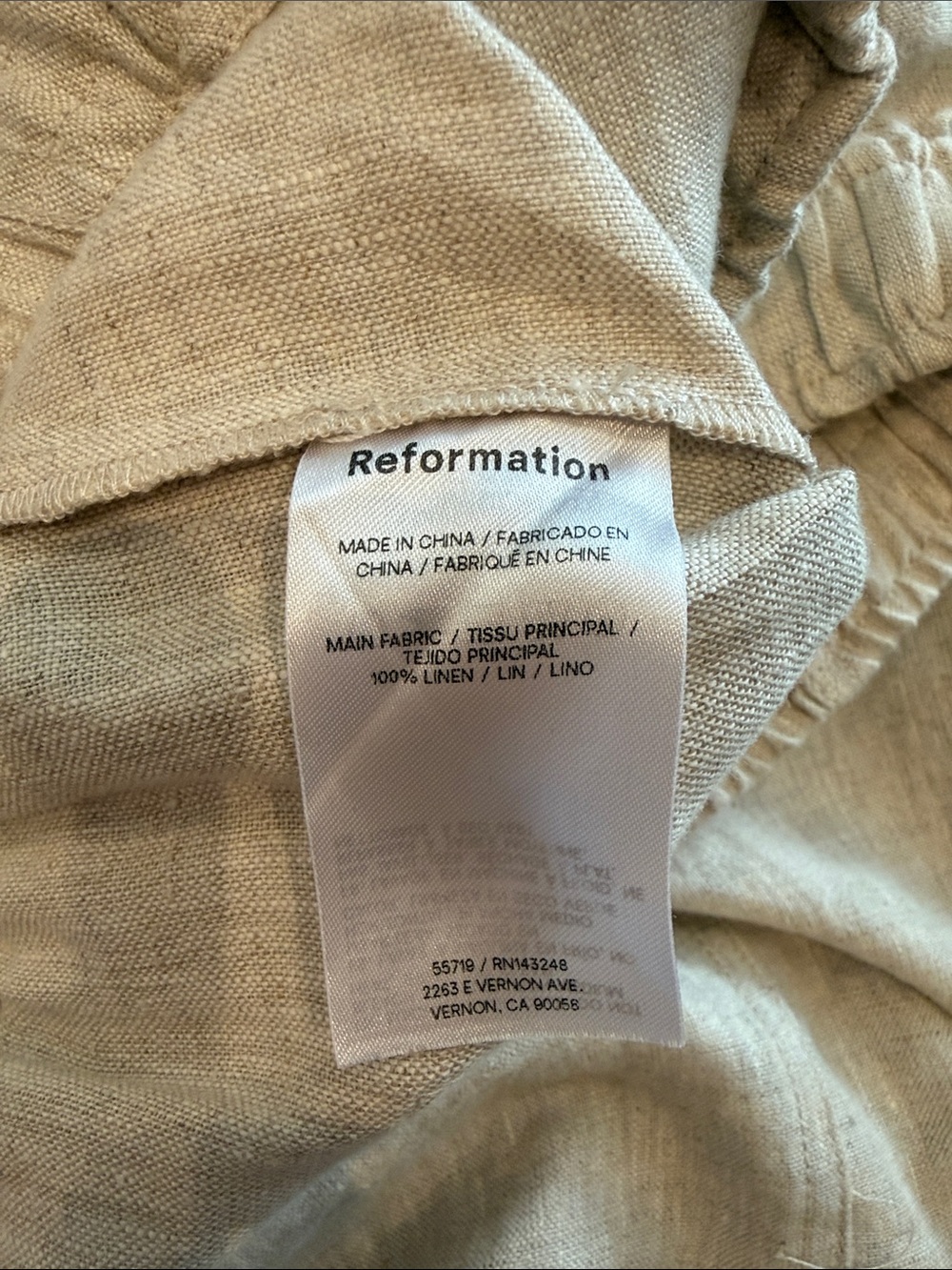 Reformation Linen Pants - Olive & Oatmeal - Picture 14 of 14